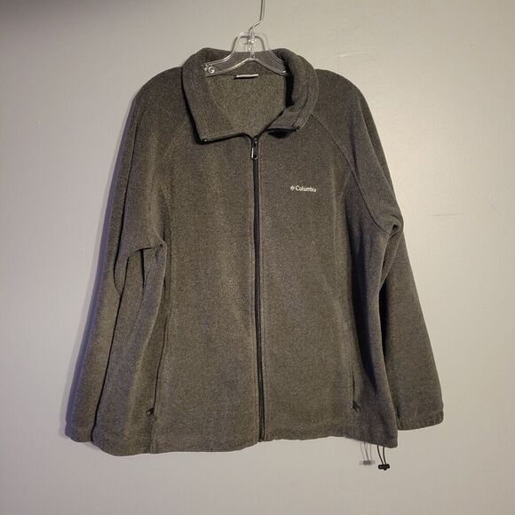 Columbia Size 2X  Grey Fleece Full Zip Jacket  Casual - Picture 1 of 8